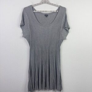 Torrid Sweater Dress 4/4X Gray Ribbed Knit Fit Flare Academic Minimalist Capsule